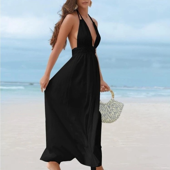 Bohemian Night Sexy Halter Backless Maxi Dress - Picture 2 of 5